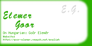 elemer goor business card