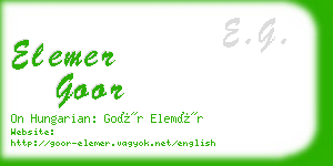 elemer goor business card